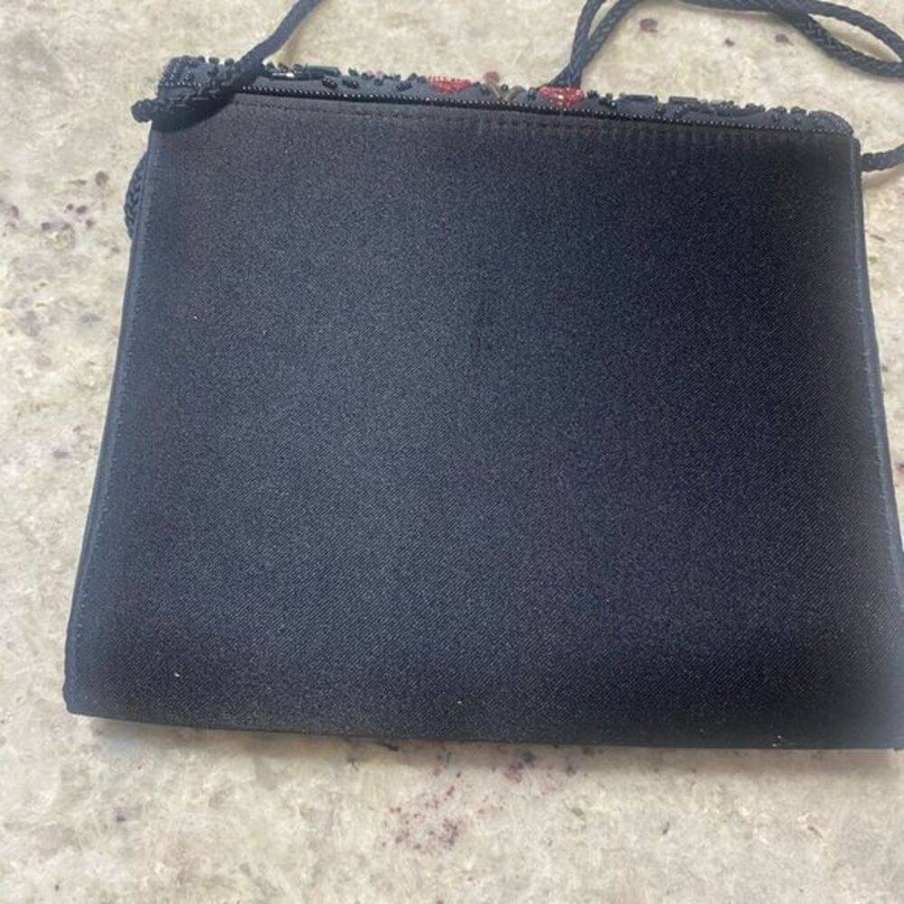 Black multicolored sequin shoulder bag evening bag - Picture 6 of 8